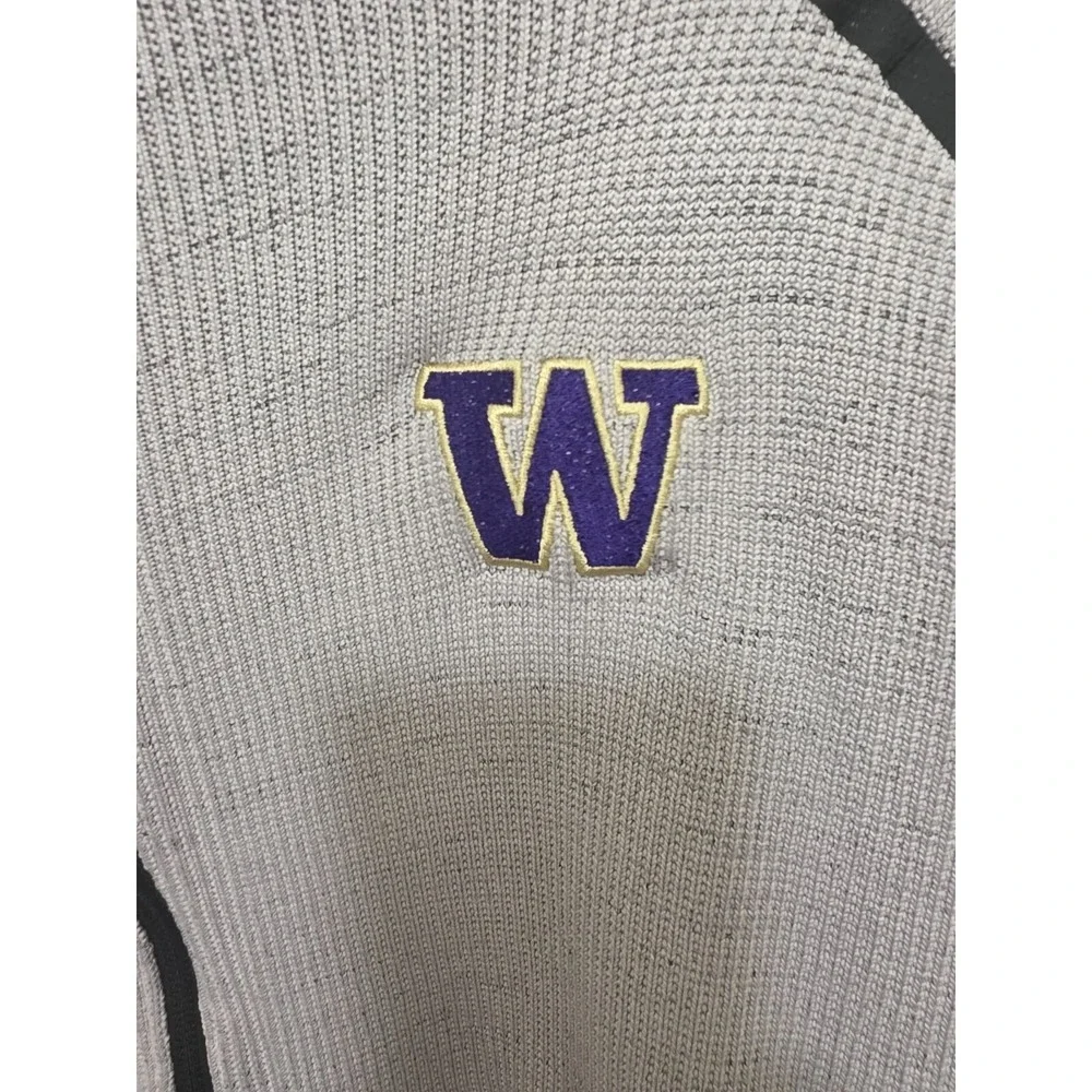 Adidas Washington‎ Huskies Full-Zip Gray Hoodie Sweatshirt Raglan Sleeves Zipper